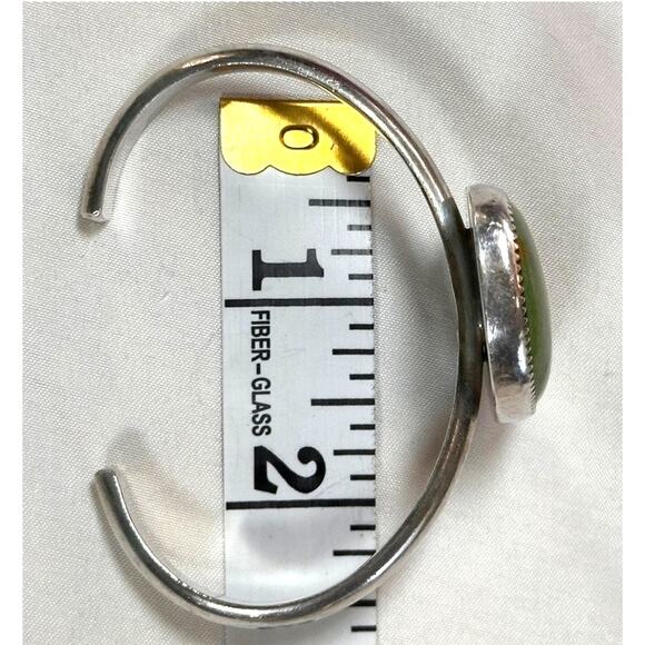 Marked Cuff Bracelet Southwestern Green Turquoise Native American Silver - Picture 3 of 7